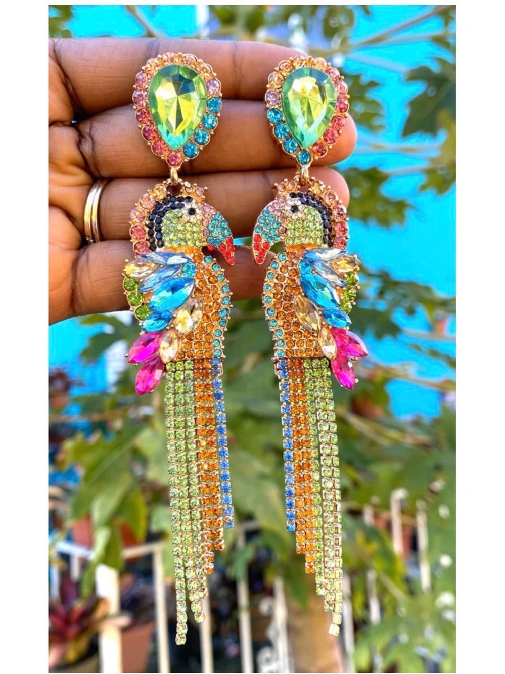New Natasha PARROT JUNGLE earrings - Picture 9 of 17